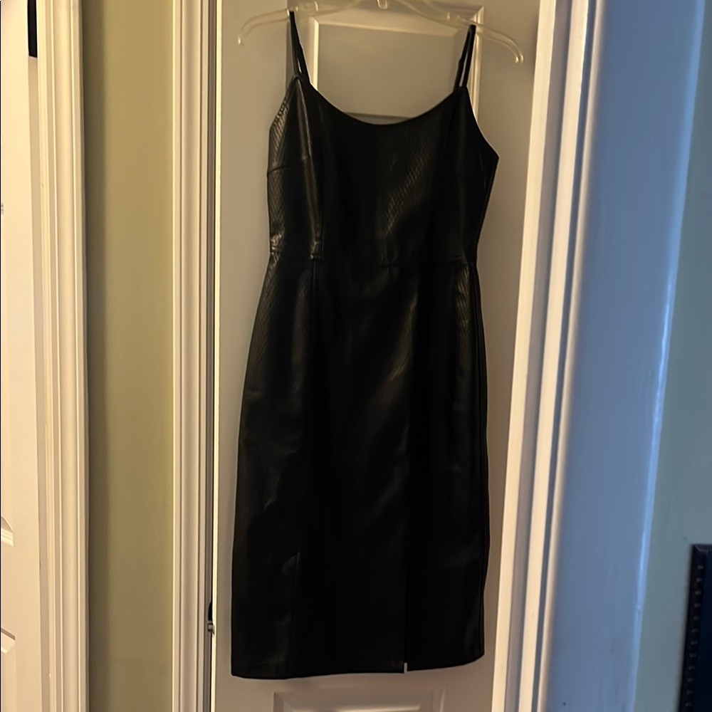 Black Faux Leather Dress
